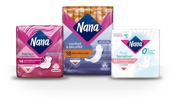 Gamme de serviettes hygiéniques